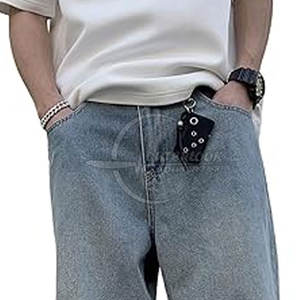 กางเกงยีนส์ขากว้างสำหรับผู้ชายกางเกงขาบานออกแบบได้ตามต้องการโลโก้ใหม่ล่าสุด - Product Image 6