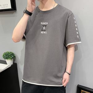 Camiseta holgada de secado rápido de verano para hombre, cuello redondo, informal, para correr, manga corta, sudadera transpirable alta y barata - Product Image 1