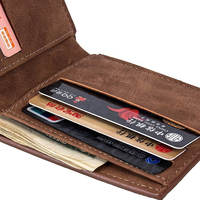 Dompet Pria Ramping Murah Kualitas Tinggi Dompet Pria Kulit Pendek Bisnis Coklat Klasik Dompet Kulit PU Sebagai Hadiah