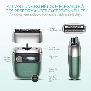 Afeitadora Eléctrica Portátil Mini para Hombre, Recargable por USB, Afeitadora de Viaje con Doble Cuchilla Verde para Afeitar la Cara y Uso en Autocaravanas - Product Image 1