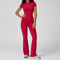 Ensemble de yoga 2 pièces en Spandex/Nylon respirant, tenue de sport fitness, legging taille haute et brassière de sport pour femme