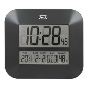 Orologio da parete (27x3x23,5cm) Multifunzione con Termometro Nero OM352000 - Product Image 1