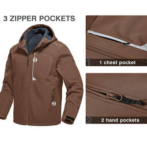 Veste Softshell d'hiver pour homme OEM pour les sports de plein air, la randonnée et la course à pied, veste Softshell de travail d'hiver pour homme conçue - Product Image 4