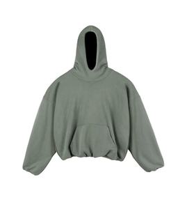 ขายส่งขนแกะผ้าฝ้าย 100% สีดําความทุกข์ยากการออกแบบฮู้ดที่ไม่ซ้ํากันขนาดบวกไหล่ตกกรดล้างเสื้อกันหนาวหมวกตัดสําหรับผู้ชาย - Product Image 1