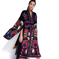 Robe longue brodée 100% coton décontractée pour les vacances, style bohème, abaya, musulman, arabe, été 2022