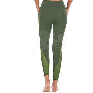 กางเกงเลกกิ้งสำหรับผู้หญิงสำหรับใส่ใน100% เอวสูงผ้าไนลอนยืดได้สี่ทิศทางสีพื้นสไตล์ใหม่ออกแบบได้ตามต้องการ - Product Image 2