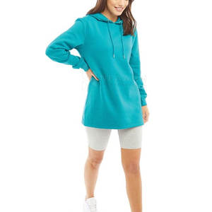 Sudaderas con capucha de algodón y poliéster de secado rápido para mujer, tejido de punto de invierno, manga larga, logotipo impreso, capucha frontal, longitud corta - Product Image 5