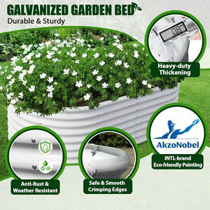 ODM Grande jardinière en acier galvanisé pour l'extérieur, lit surélevé en métal pour légumes, fleurs et herbes, grande jardinière en acier, OEM - Product Image 2