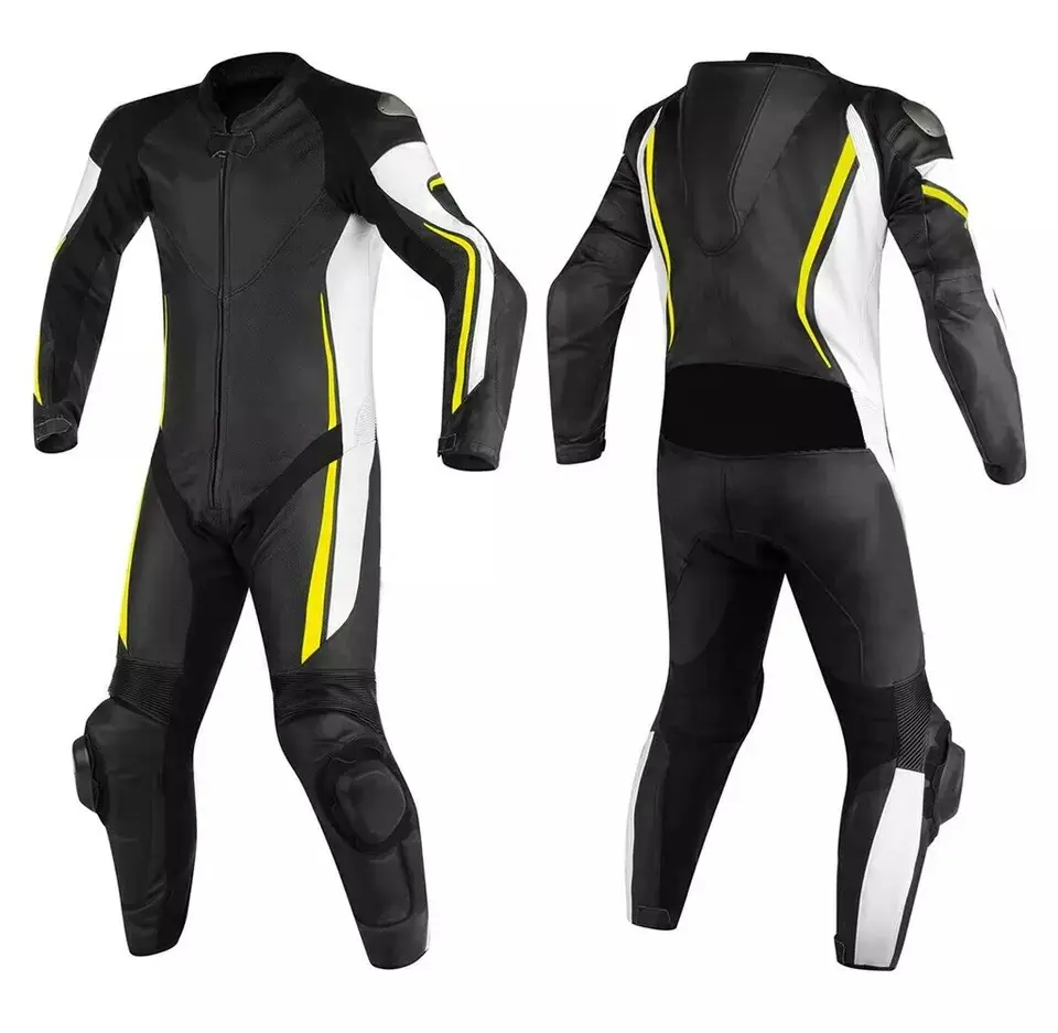 Su geçirmez koruyucu özelleştirmek Motor yarış kıyafeti deri motosiklet yarış ceketi motosiklet takım elbise deri yarış pantolon