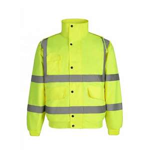 Chaqueta de Invierno de Seguridad Reflectante de Alta Visibilidad, de Poliéster de Primera Calidad, con Capucha Oculta, Acolchada e Impermeable - Product Image 3