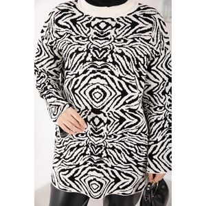 Pull décontracté en tricot à motif zèbre, couleur écru, pour la saison d'automne - Product Image 4