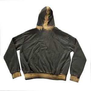 Survêtement pour homme en molleton imprimé délavé à l'acide, style unique, hiver, à capuche, avec strass, style streetwear - Product Image 3