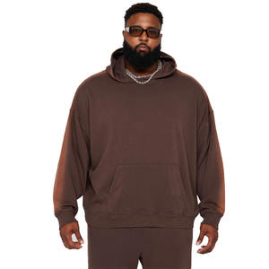 เสื้อมีฮู้ดแบบสวมหัวไหล่ขนแกะ300 GSM สีน้ำตาลสำหรับผู้ชายออกแบบได้ตามต้องการพร้อมสเปรย์ล้างด้านข้าง - Product Image 2