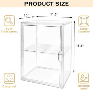 Hai lớp lớn nhựa rõ ràng hộp bánh mì cho nhà bếp Countertop bánh mì lưu trữ container với cửa từ - Product Image 4