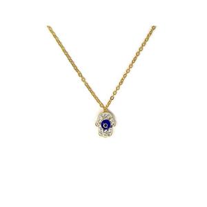 Collar con colgante de moda de mano Hamsa con CZ - Product Image 1