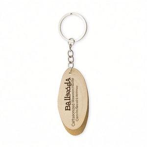 Portachiavi in Legno Personalizzato Bellegra e Moschettone, Gadget Promozionali Personalizzabili - Product Image 2