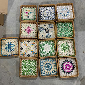 Bandeja de Ratán con Incrustaciones de Nácar, Artesanía de Ratán Natural para Decoración de Mesa del Hogar, Vietnam por 99 Gold Data - Ms Violet - Product Image 5