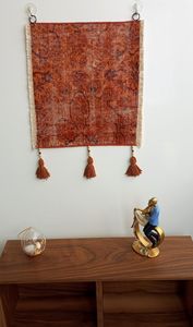 รูปลอกติดผนังผ้าทอสีส้มสไตล์วินเทจสไตล์โบโฮดีไซน์นามธรรมอนาโทเลียโมเดิร์นสำหรับงานแต่งงานและของตกแต่งเทศกาลดิวาลี - Product Image 2