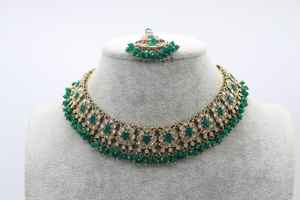 Juego de Joyería Nupcial Tradicional Paquistaní Chapado en Oro al por Mayor, Nuevo Diseño, Collar Más Vendido, Juego de Joyería para Mujer - Product Image 3