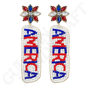 Handmade Initial 'A' Beaded Drop Earrings for Women Unique Personalized Fashion <b>Statement</b> <b>Jewelry</b> Custom Initial Accessories - Product Image 6