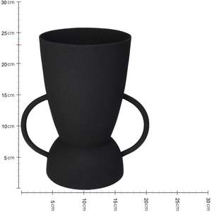 Jarrón de Metal Negro Mate Nórdico, Florero de Hierro Moderno y Lujoso, Jarrón Alto Decorativo Minimalista para Sala de Estar, Bodas y Decoración del Hogar - Product Image 3