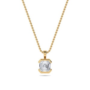 จี้เพชรทรง Asscher แบบ Step Cut น้ำหนัก 0.40 กะรัต เพชรเพาะเลี้ยงในห้องปฏิบัติการ ตัวเรือนแพลตตินั่ม เหมาะสำหรับงานแต่งงาน งานหมั้น และงานเลี้ยง - Product Image 2