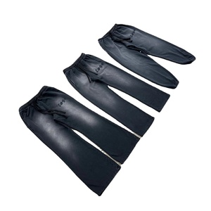 Pantalon évasé personnalisé pour hommes, streetwear de haute qualité en coton, noir, style unisexe, 450 g/m², pantalon de survêtement, pantalon évasé - Product Image 3