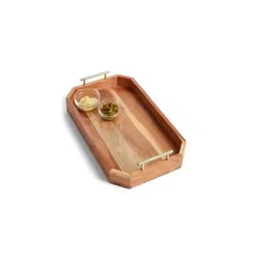 Bandeja de madera de calidad creativa de gran venta, bandeja para servir comida de mesa para vajilla, bandeja para aperitivos y postres de Indian Metal World - Product Image 4