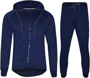 Custom Logo Printed Solid Casual Mens Sweatsuit Jogger Sets Hooded <b>Jacket</b> Sweatpants & Hoodie 2-Piece Tracksuit Set - Product Image 3