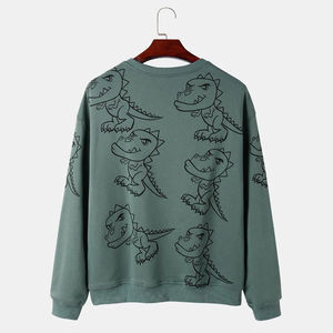 Sweat-shirts tricotés imperméables et doublés pour hommes, coupe ample, épaules tombantes, grammage élevé, 100 % coton biologique respirant, tendance - Product Image 2