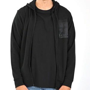 Sudadera con capucha de algodón 100% de alta calidad para hombre, logotipo personalizado, ropa de invierno transpirable multicolor, cuello con capucha, patrón sólido, servicio OEM - Product Image 1