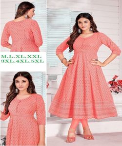 Été Collectif Coton Rayonne et Imprimé Kurti Avec Pantalon Dames Femme Porter Indien Prêt à Porter Meilleur Prix Vente en Gros Surat Apparel - Product Image 3