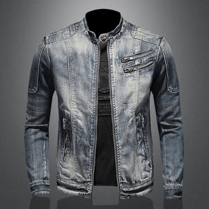   Chaqueta de Mezclilla para Hombre, Primavera-Otoño 2026, Estilo Casual Retro, Tallas M-4XL, Cuello Alto con Cremallera, Chaqueta de Motociclista - Product Image 3