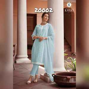 Magnifique à la recherche de la dernière collection Pantalon Kurti en pur coton d'excellente qualité avec Dupatta avec accessoire de travail Fournisseur mondial - Product Image 2