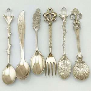 Ensemble de couverts en métal de style royal moderne, fabriqué en acier inoxydable de qualité supérieure, compatible lave-vaisselle, adapté aux besoins de repas des adultes et des enfants - Product Image 3