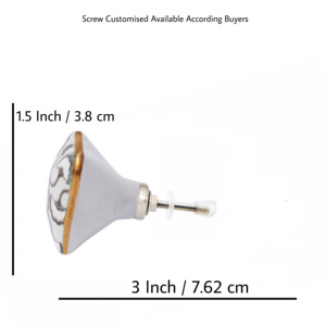 Meubles marocains de luxe or travail fleur boutons en céramique hexagone inspiré tiroir armoire poignée tire armoire commode cuisine - Product Image 3