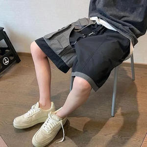 2024 Streetwear pantalones cortos holgados con paneles con bolsillo Cargo hombres 100% poliéster Cargo Shorts con cordón en la cintura pantalones cortos cargo para hombres - Product Image 2