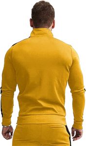 Men's High Quality Autumn Sports Zipper Hoodie Sweatshirt 100% Cotton Quick Dry Breathable Lightweight Solid Print 2 in 1 Set - Product Image 2