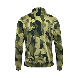 Sweat à capuche à fermeture éclair camouflage numérique personnalisé pour hommes, col haut décontracté Streetwear broderie 3D hiver OEM Camouflage fermeture éclair techniques lavées - Product Image 2