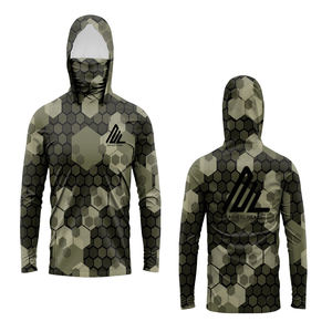 Personnalisé UPF 50 Chemise à capuche de pêche coupe-vent respirante à manches longues pour hommes avec protection UV Sweat à capuche à séchage rapide - Product Image 5