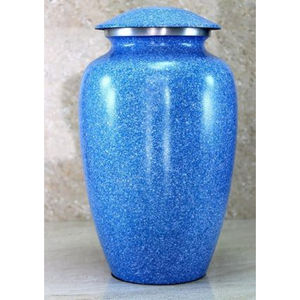 Dernière conception d'urnes de crémation de forme personnalisée, bleues avec des taches blanches, urnes de cendres humaines pour fournitures funéraires pour adultes - Product Image 2