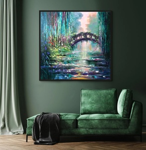 Claude Monet pittura su tela "ponte giapponese" ninfee Wall Art giglio pittura a olio verde natura decorazione della parete stagno pittura - Product Image 2