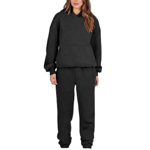 Conjunto Deportivo de 2 Piezas Estilo Urbano, Chándal Personalizado para Mujer, Talla Grande, Felpa de Algodón, Venta al Por Mayor, Chándales para Mujer 2026 - Product Image 1