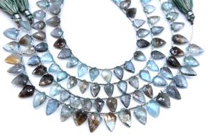 Cuentas Naturales Facetadas de Aguamarina Musgosa en Forma de Pera, Hechas a Mano, de 8 Pulgadas para la Fabricación de Joyas, Tamaño 7X4MM, Calidad AAA+, Gemas Zubair - Product Image 3