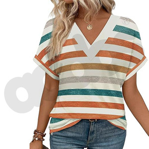 T-shirt décontracté surdimensionné pour femme personnalisé Jersey de haute qualité avec logo brodé Motif uni Taille plus - Product Image 1