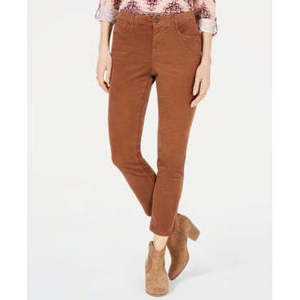 Pantaloni cargo da donna Style & Co in velluto a coste marrone, taglia 10, traspiranti e modellanti, leggings con motivo mimetico - Product Image 1