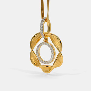 Collier pendentif en or jaune avec cercle torsadé et diamant de laboratoire - Product Image 6
