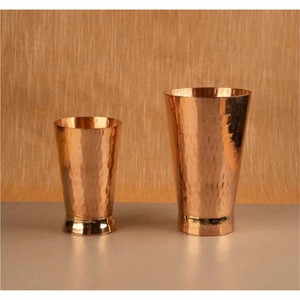 Juego de Vasos de Cobre Martillado a Mano con Borde de Cuentas, Acabado Antiguo, Vasos de Cobre Puro, Artículos de Cobre Indio de Primera Calidad - Product Image 4