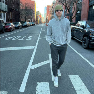 Sudadera con capucha de lana de alta calidad para hombres OEM ropa de calle personalizable lavado ácido Vintage algodón francés Terry para invierno - Product Image 6