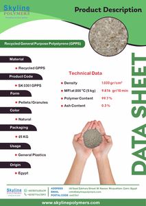 วัตถุดิบพลาสติกโพลีสไตรีน (GPPS) รีไซเคิล สำหรับงานทั่วไป - Product Image 2